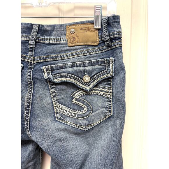 Silver Jeans Suki Flap Low Rise Boot Cut Stitched Medium Wash Women's Size 29 32 - Picture 7 of 8